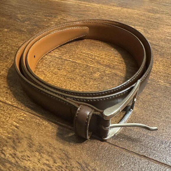 Brooks Brothers Leather Brown Belt 40 /100 excellent Made in Italy - Picture 1 of 6